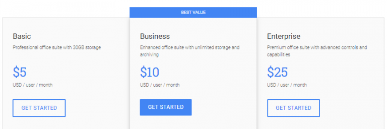 g suite pricing g suite pricing